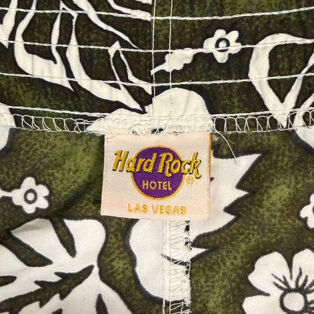 Hard Rock Hotel Las Vegas Mens Board Shorts Green White Hibiscus Floral Swim‎ 34